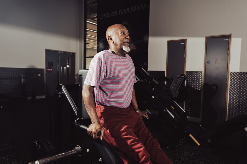 Member working out in the gym.